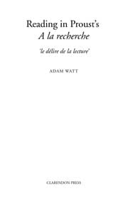 Tapa de Reading in Proust's A la recherche