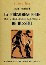 Tapa de La Phénoménologie des "Recherches logiques" de Husserl