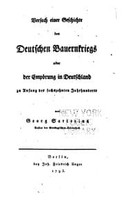Tapa de Versuch einer Geschichte des deutschen Bauernkriegs oder der Empörung in Deutschland zu Anfang ..