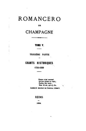 Tapa de Romancero de Champagne.