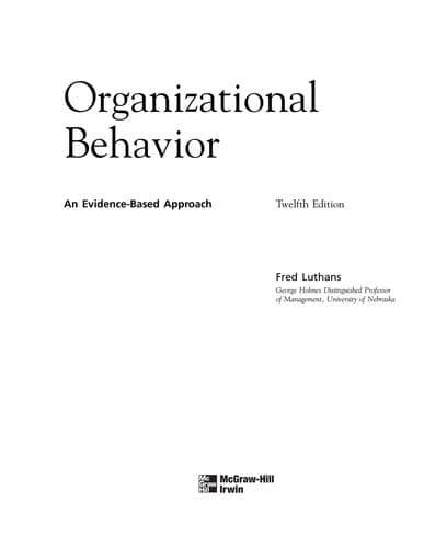 Tapa de Organizational behavior
