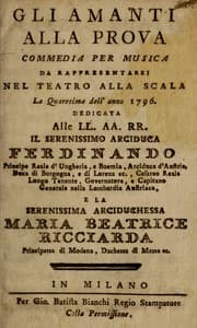 Tapa de Gli amanti alla prova