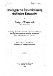 Tapa de Unterlagen zur Dimensionierung städtischer Kanalnetze ..