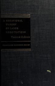 Tapa de A behavioral theory of labor negotiations