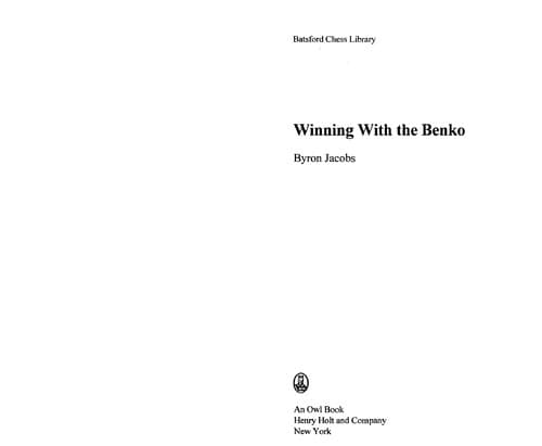 Tapa de Winning with the Benko