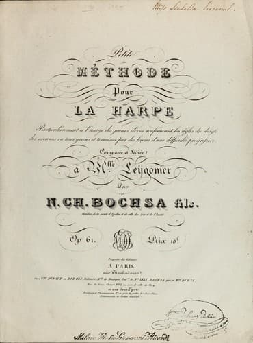 Tapa de Petite méthode pour la harpe