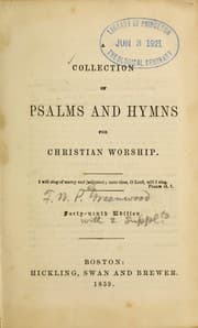 Tapa de A Collection of Psalms and hymns for Christian worship