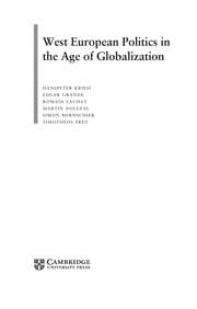 Tapa de West European politics in the age of globalization