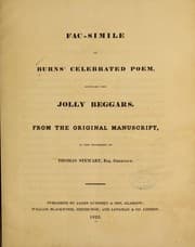 Tapa de Fac-simile of Burns' celebrated poem, entitled the Jolly beggars