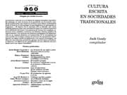 Tapa de Cultura escrita en sociedades tradicionales