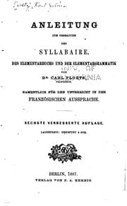Tapa de Anleitung zum Gebrauche des Syllabaire: Des Elementarbuchs und der ..
