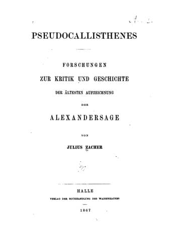 Tapa de Pseudocallisthenes