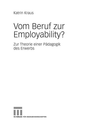 Tapa de Vom Beruf zur Employability?