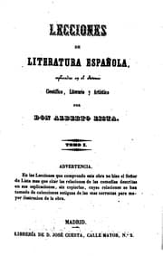 Tapa de Lecciones de literatura española: Esplicadas en el Ateneo Científico ..