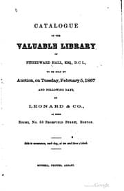 Tapa de Catalogue of the valuable library of Fitzedward Hall, esq., D.C.L