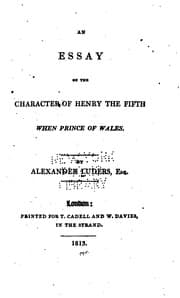 Tapa de An essay on the character of Henry the Fifth, when prince of Wales