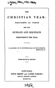 Tapa de The Christian Year: Thought in Verse for the Sundays and Holydays