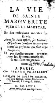 Tapa de La vie de sainte Marguerite, vierge et martyre