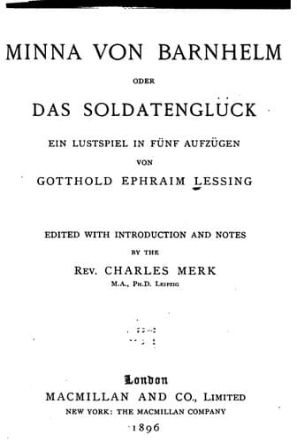 Tapa de Minna von Barnhelm: Oder das Soldatengluck
