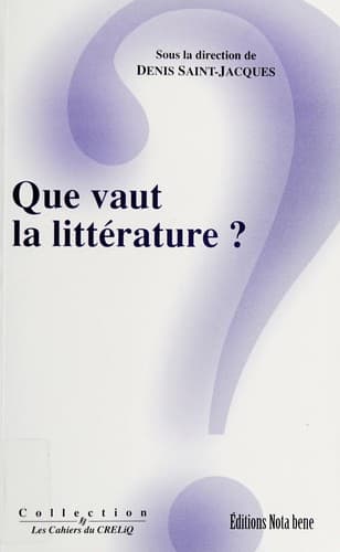 Tapa de Que vaut la littérature?