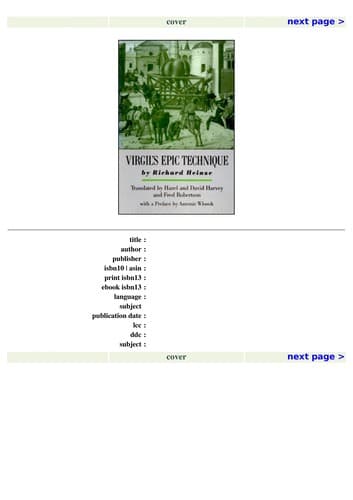 Tapa de Virgil's epic technique
