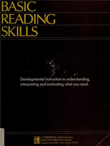 Tapa de Basic Reading Skills