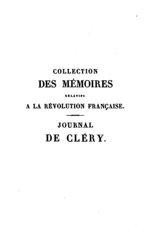 Tapa de Journal de Cléry