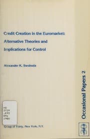 Tapa de Credit creation in the Euromarket