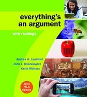 Tapa de Everything's an Argument with Readings with 2016 MLA Update