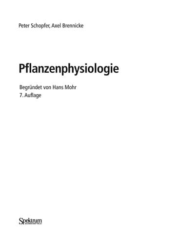 Tapa de Pflanzenphysiologie
