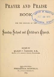 Tapa de Prayer and praise book for the services of the Sunday-school and children's church