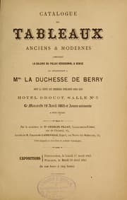 Tapa de Catalogue des tableaux anciens & modernes composant la galerie du palais Vendramini, a Venise, et appartenant a Mme. la Duchesse de Berry