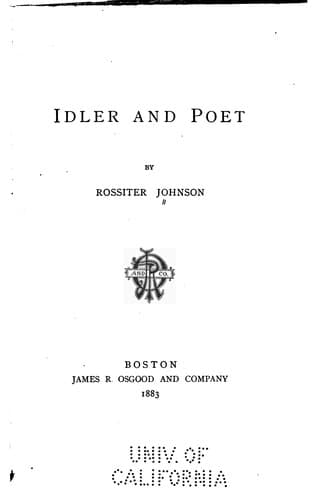 Tapa de Idler and poet