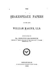Tapa de The Shakespeare papers of the late William Maginn