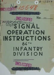 Tapa de Signal Operation Instructions, 84th Infantry Division