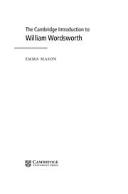 Tapa de The Cambridge introduction to William Wordsworth