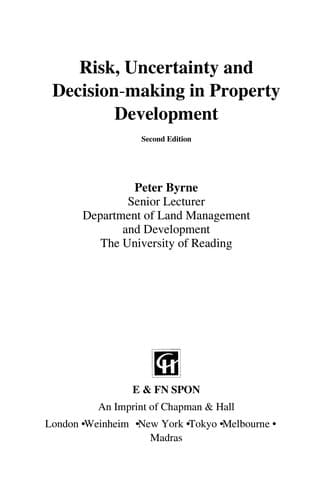 Tapa de Risk, uncertainty and decision-making in property development