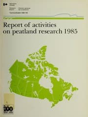 Tapa de Report of activities on peatland research, 1985