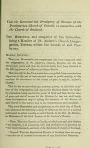 Tapa de Unto the Reverend the Presbytery of Toronto of the Presbyterian church of Canada, in connection with the church of Scotland; the memorial and complaint of the subscriber