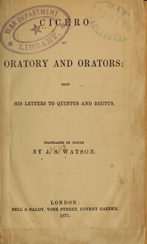 Tapa de Cicero on oratory and orators
