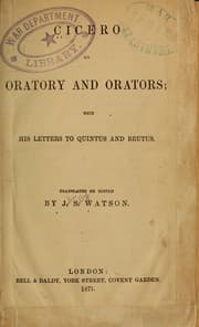 Tapa de Cicero on oratory and orators