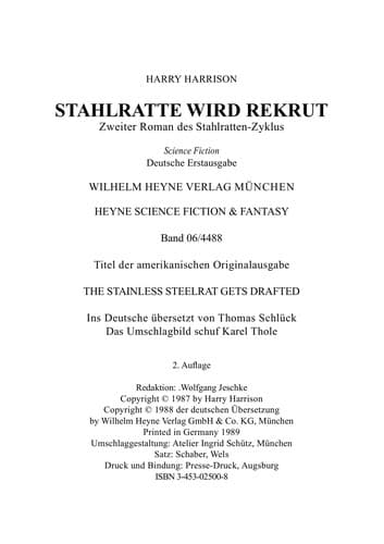 Tapa de ... Roman des Stahlratten-Zyklus