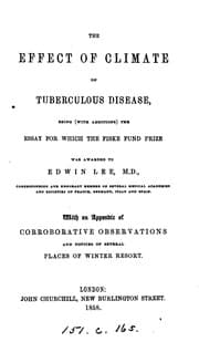 Tapa de The effect of climate on tuberculous disease