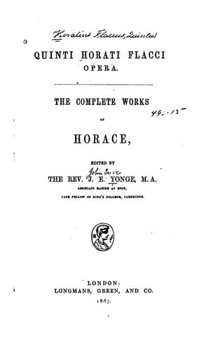 Tapa de Quinti Horati Flacci Opera.