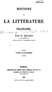 Tapa de Histoire de la littérature française