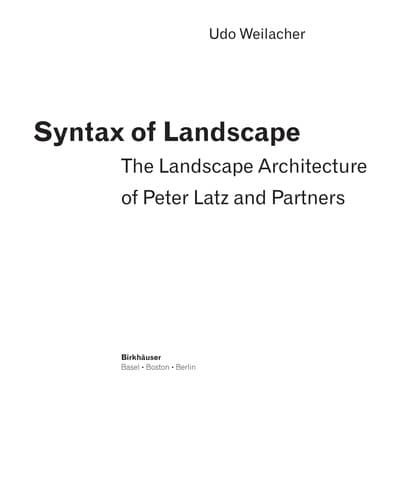 Tapa de Syntax of landscape