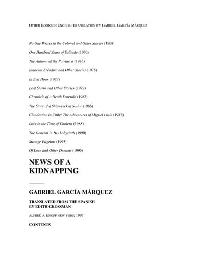 Tapa de News of a kidnapping