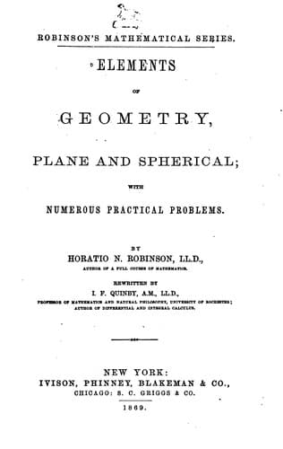 Tapa de Elements of Geometry, Plane and Spherical: With Numerous Practical Problems