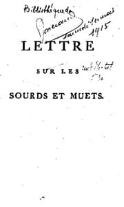 Tapa de Lettre sur les sourds et muets: à l'usage de ceux qui entendent & qui parlent