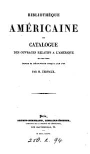 Tapa de Bibliothèque américaine; ou, Catalogue des ouvrages relatifs à l'Amérique qui ont paru ... jusqu ..